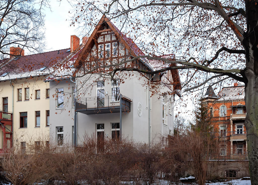 Jugendstilvilla in Erfurt – Ansicht vom Park